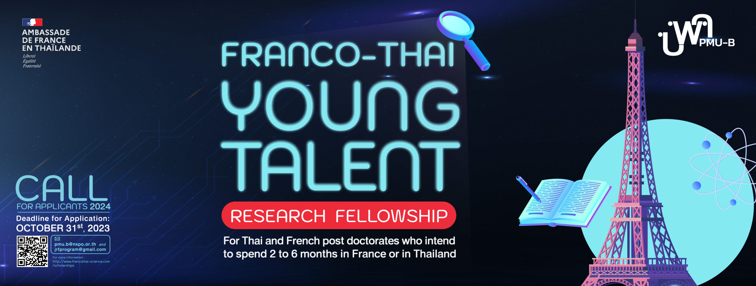 Franco-Thai Young Talent Research Fellowship Program call for Applicant 2024