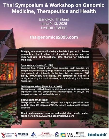 งานประชุมวิชาการ Thai Symposium & Workshop on Genomic Medicine, Therapeutics and Health 2025