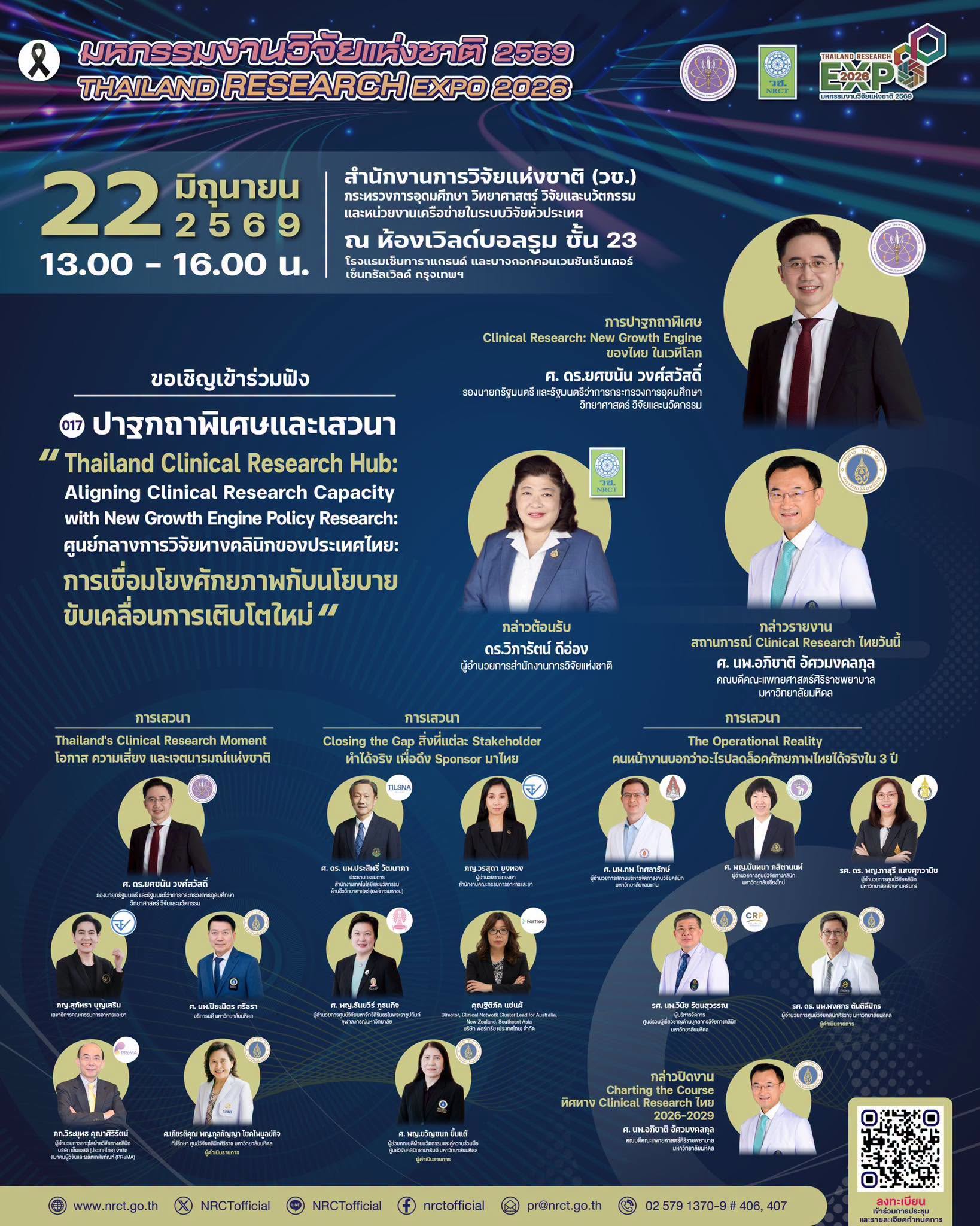 สำนักงานการวิจัยแห่งชาติ (วช.) กระทรวงการอุดมศึกษา วิทยาศาสตร์ วิจัยและนวัตกรรม   ขอเชิญเข้าร่วมงานมหกรรมงานวิจัยแห่งชาติ 2569 (Thailand Research Expo 2026)
