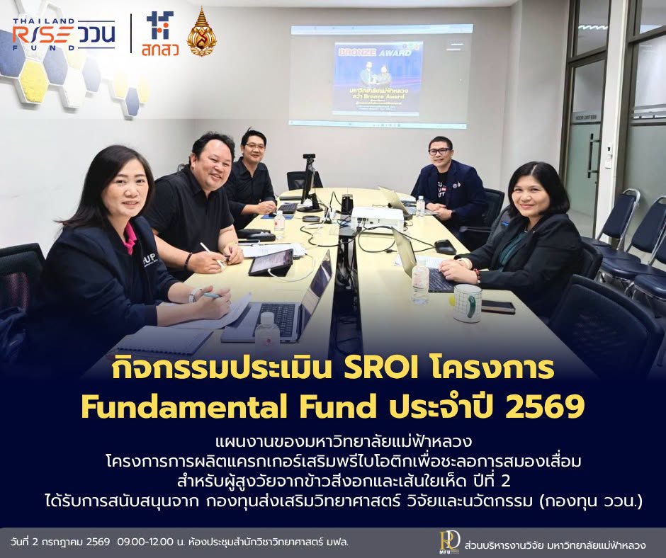 ผู้ทรงคุณวุฒิประเมินผลตอบแทนทางสังคม (SROI) โครงการ Fundamental Fund ประจำปี 2569