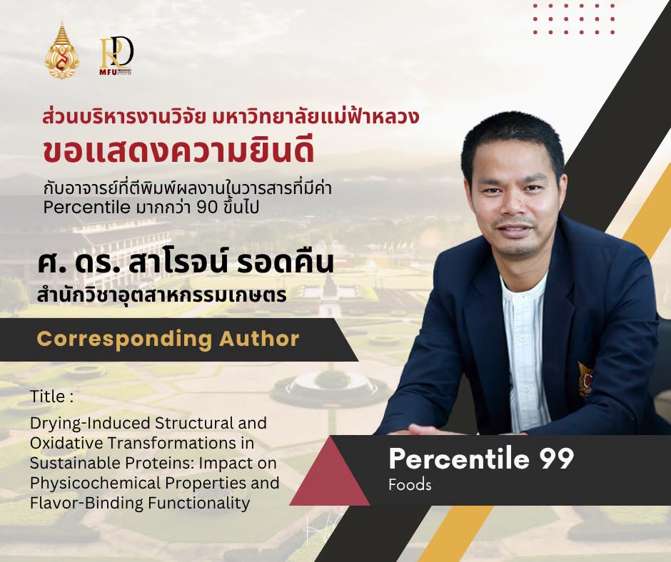 The Research Administration Division would like to extend our heartfelt congratulations to the faculty members/researchers whose publications appeared in Scopus Q1 journals with Percentile ≥ 90 for August 2026.