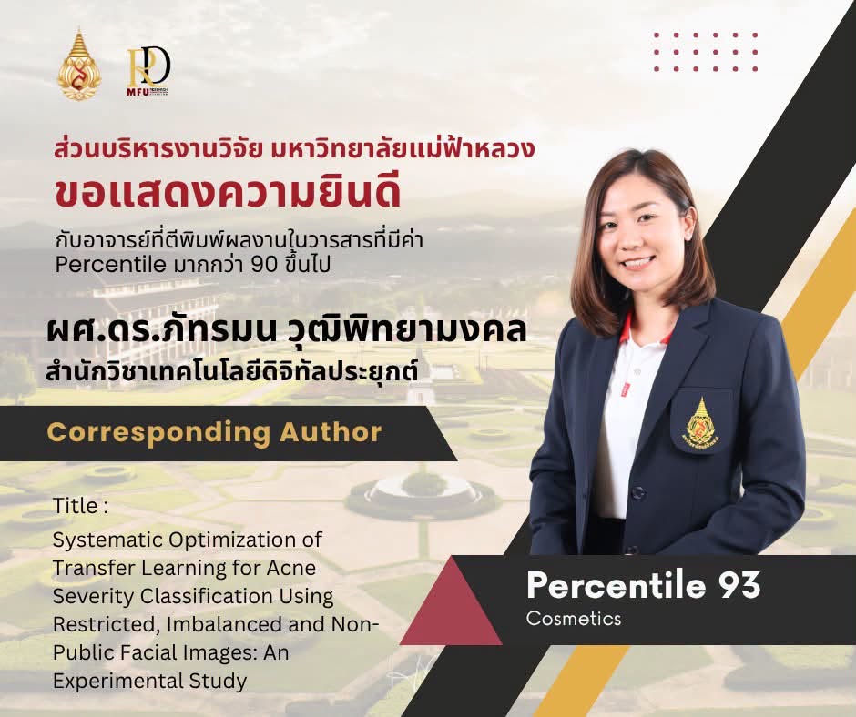 The Research Administration Division would like to extend our heartfelt congratulations to the faculty members/researchers whose publications appeared in Scopus Q1 journals with Percentile ≥ 90 for Sep 2026.