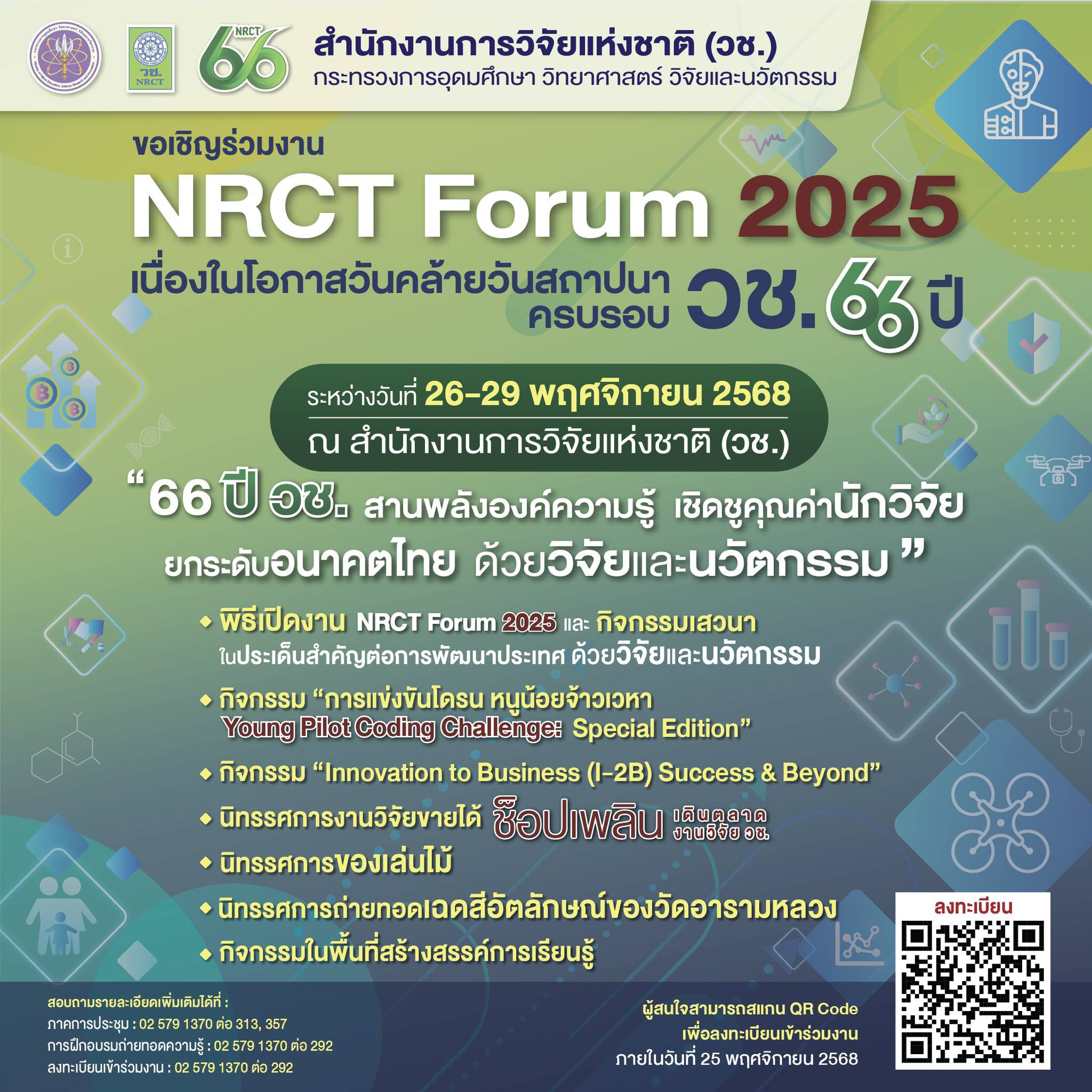 สำนักงานการวิจัยแห่งชาติ (วช.)  กระทรวงการอุดมศึกษา วิทยาศาสตร์ วิจัยและนวัตกรรม ขอเชิญเข้าร่วมงาน 