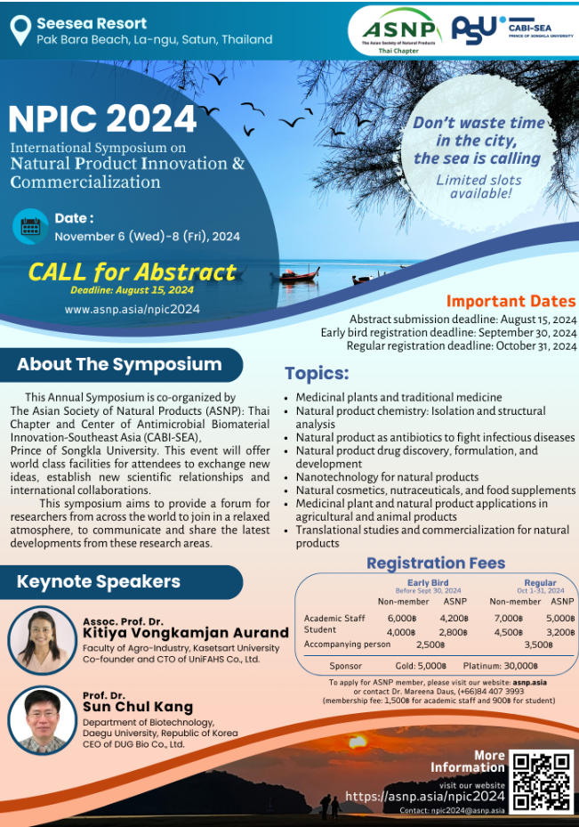 International Symposium on natural product innovation and commercialization ( NPIC 2024 )